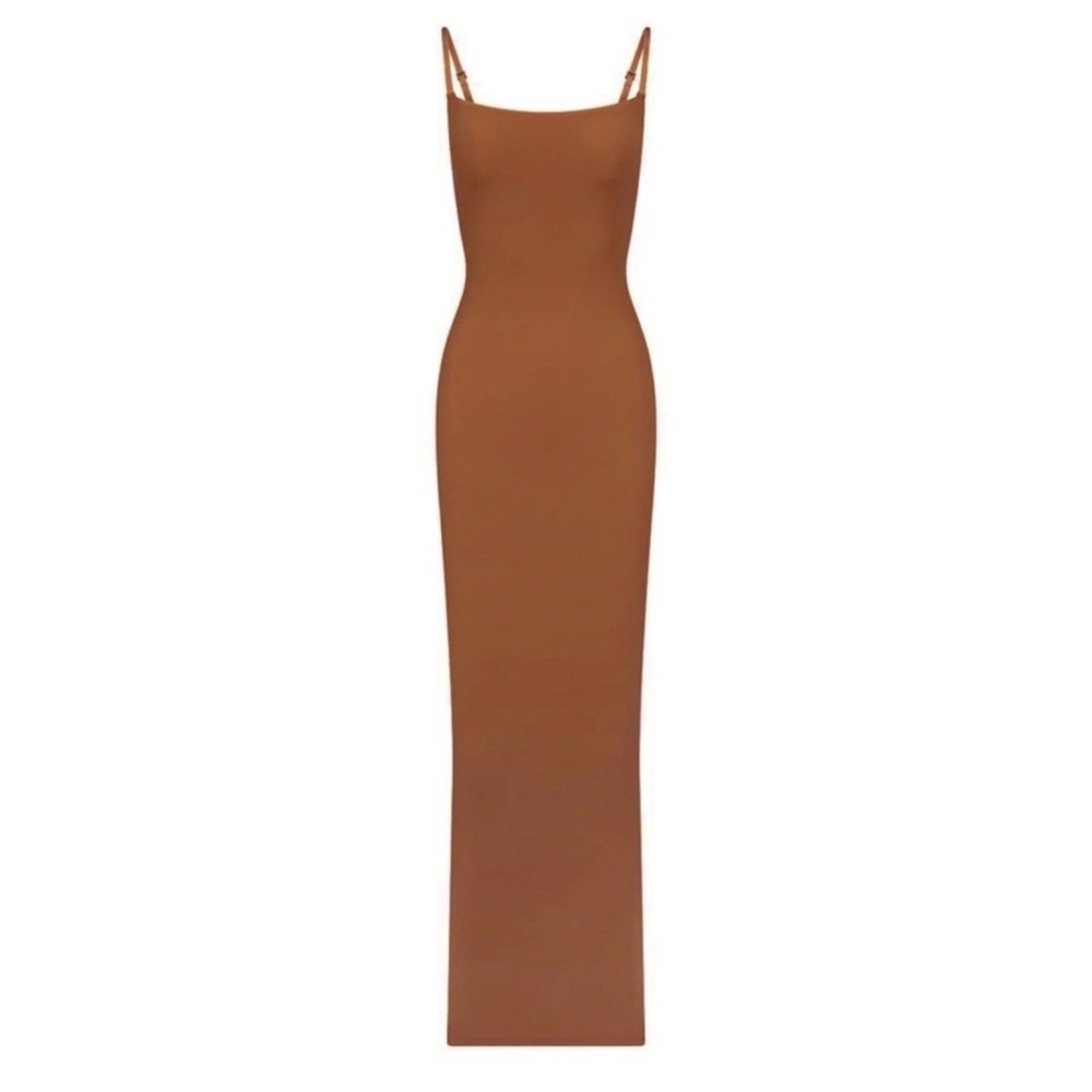 SKIMS NEW Fits Everybody Long Slip Dress | Bronze | Size XL Bronze - Picture 3 of 6